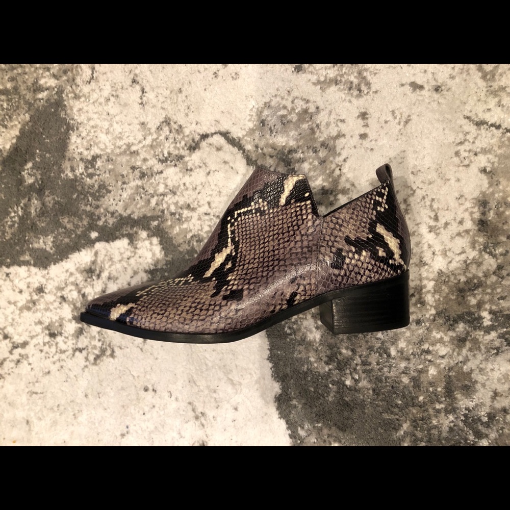 MARC FISHER SNAKE EMBOSSED ANKLE BOOT